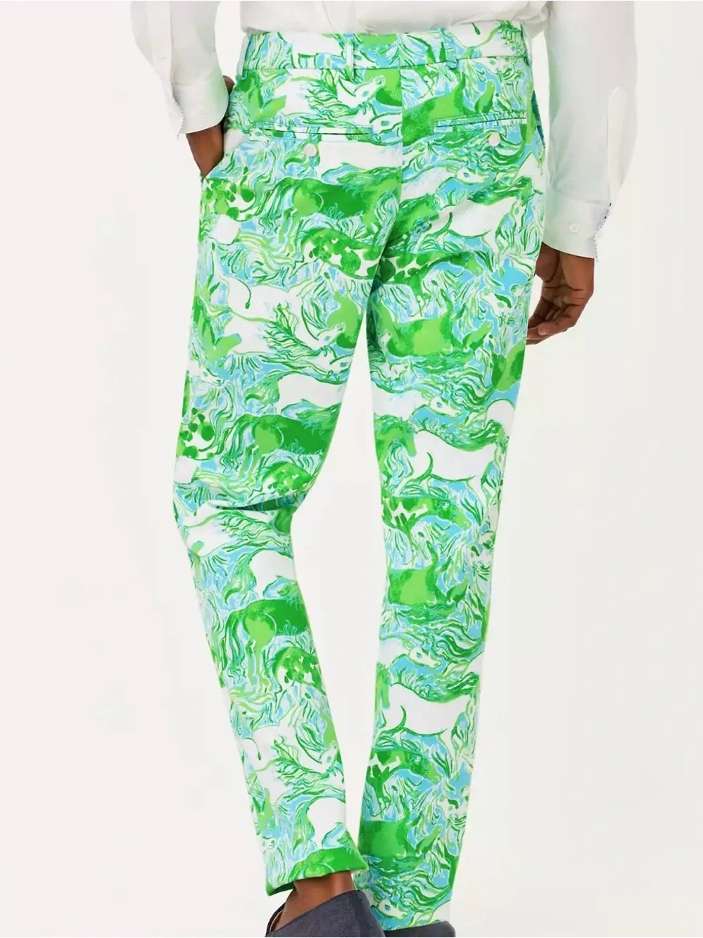 Lilly Pulitzer Men's Stuff Mizner Pants Stretch 34 Galloping Gals Horses NWT